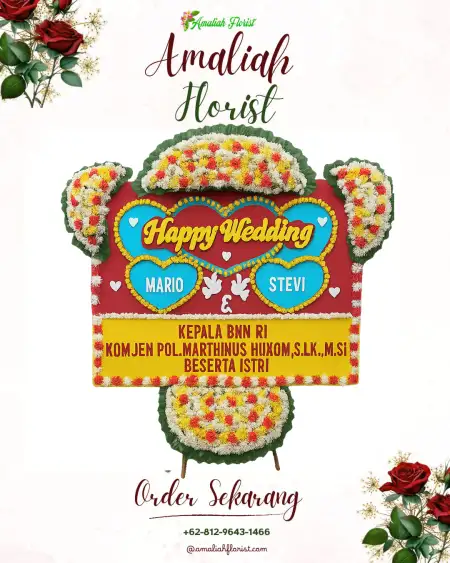 Papan Bunga Pernikahan Badak